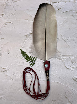 Condor Feather with Moonstone