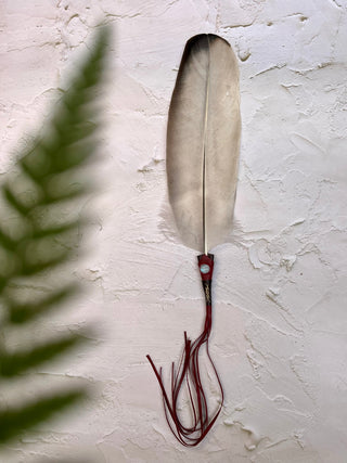Condor Feather with Moonstone