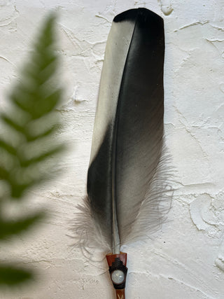 Condor Feather with Moonstone