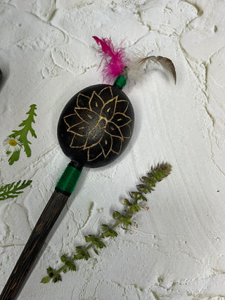 Shipibo Rattle ~ Hummingbird & Flower