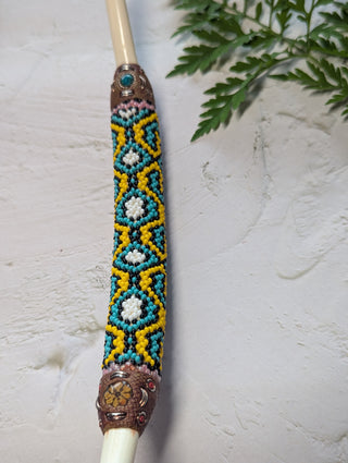 Beaded Shipibo Bone Tepi