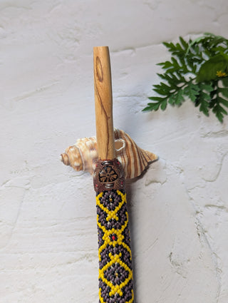 Beaded Shipibo Palo Santo Tepi